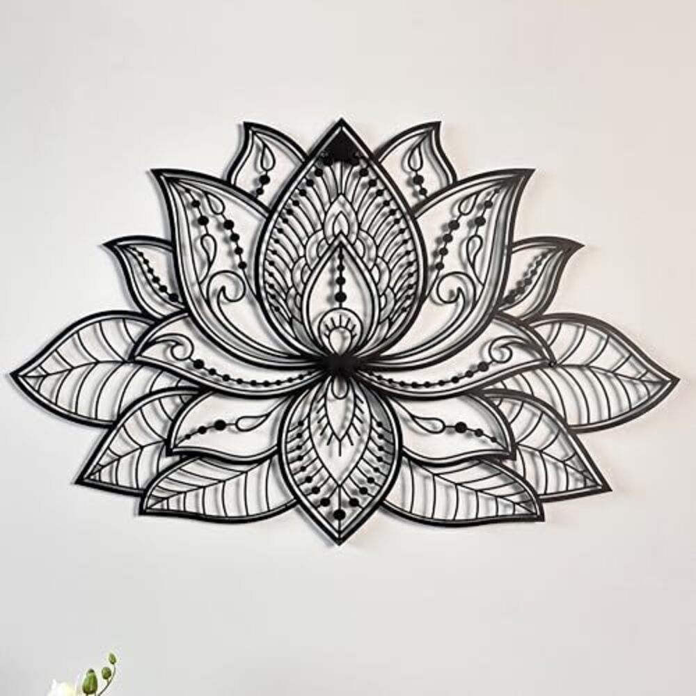 1536 Mandala Metal Wall Decor Lotus Flower Meditation Room Decor